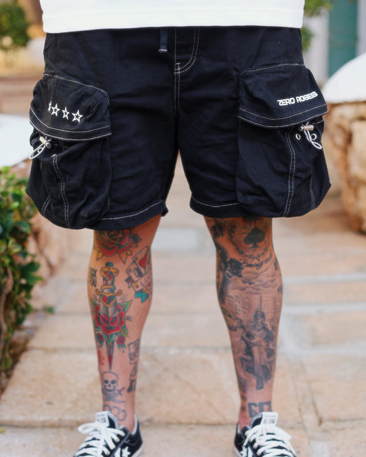 Jeans Cargo Bermuda - Black